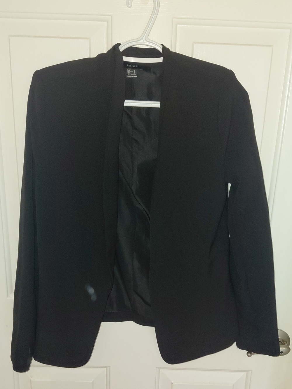 Forever 21 Black Open-Front Blazer Jacket